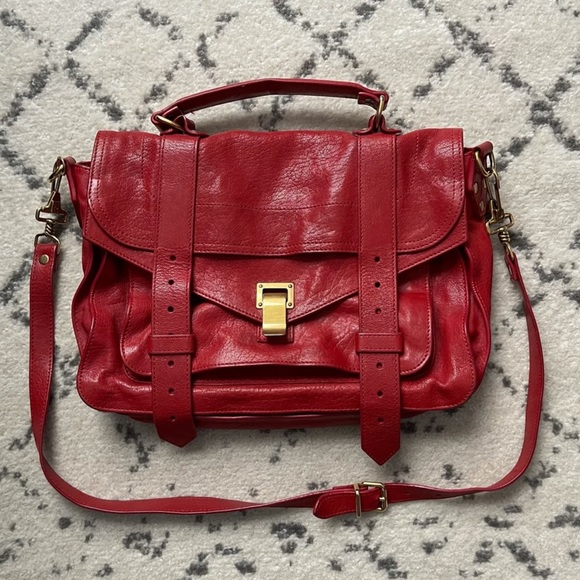 Proenza Schouler Medium PS1 Red Leather Bag - Purse - Authentic - Picture 6 of 13
